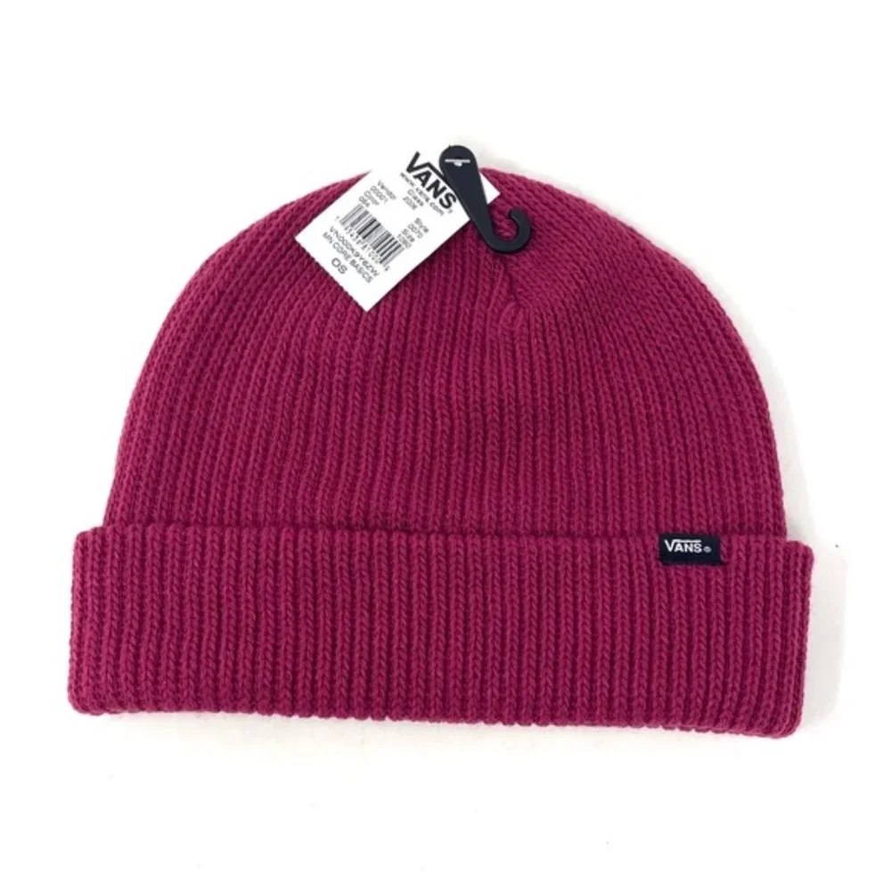 VANS Core Basics Beanie Raspberry Radiance Knit Unisex Cuffed Cap VN000K9Y6ZW